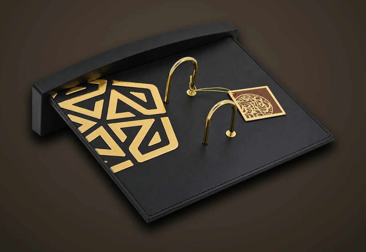 Compact leather desk calendar with your logo, item 81469 · 81470