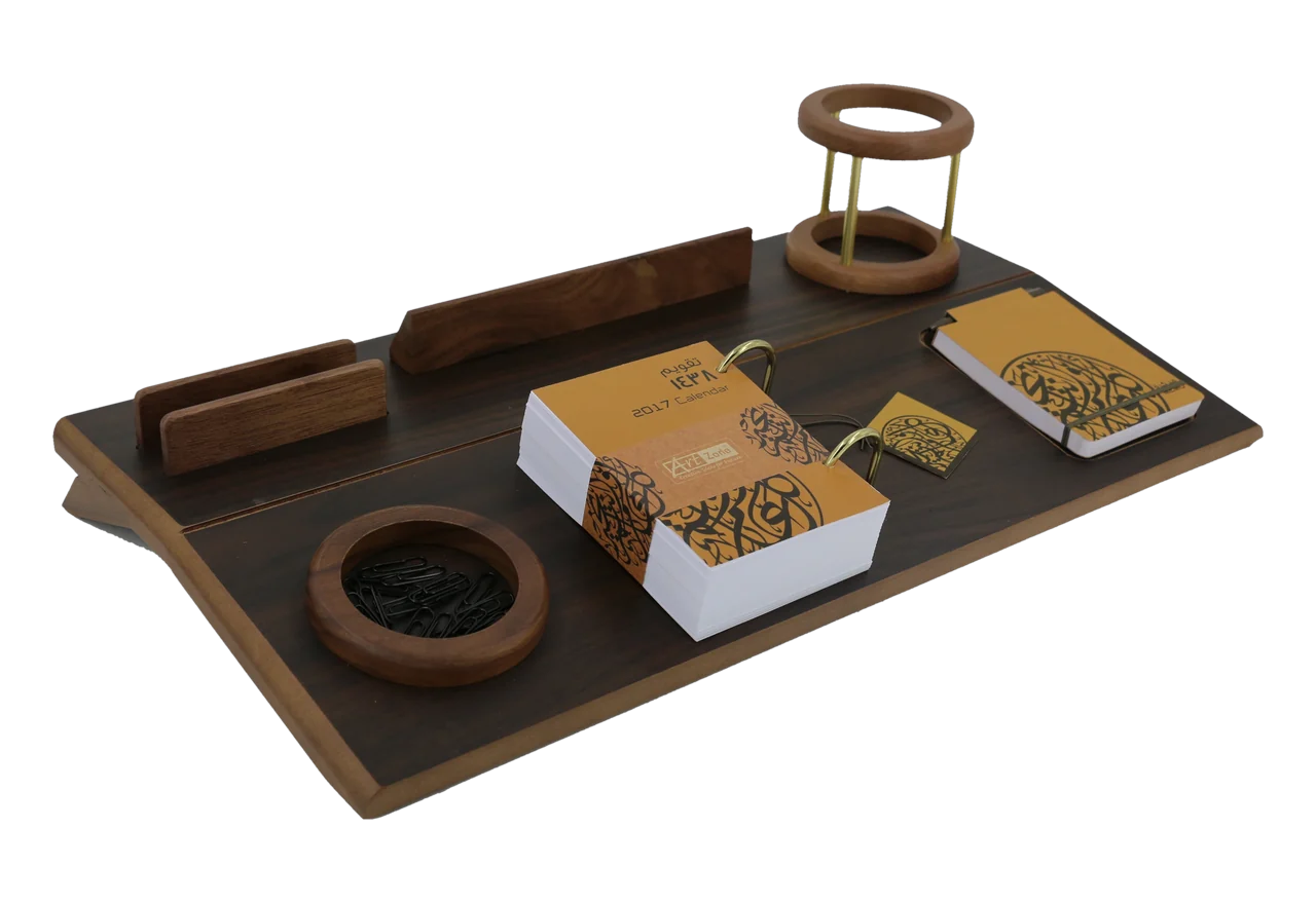 Dark wood calendar set with ring stand, royal desk calendar, item 17EC01